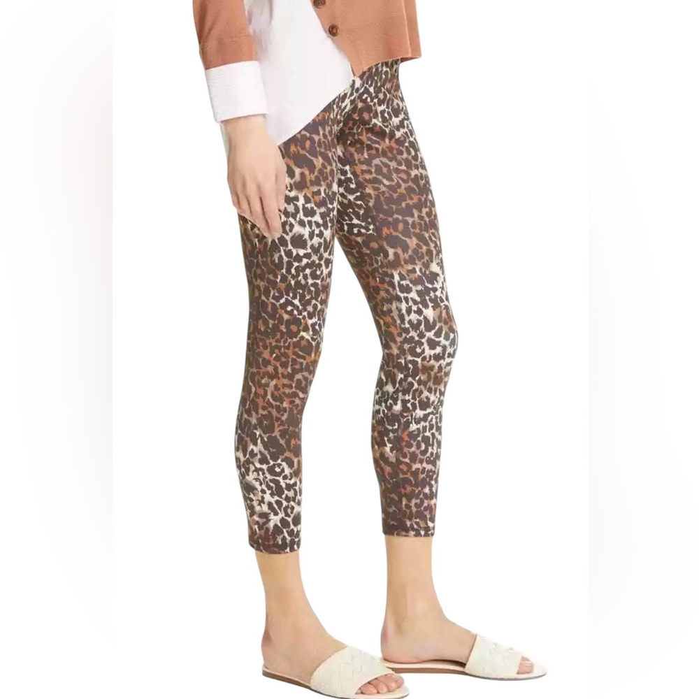 VERONICA BEARD LEOPARD ANIMAL PRINT ATHLEISUREWEAR BROWN LEGGING PANTS S